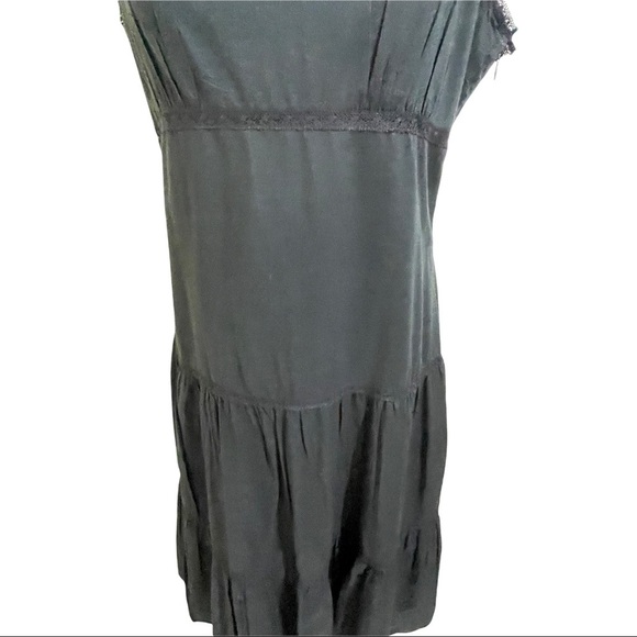 Tommy Hilfiger maxi dress size 10 tierd cotton with lace inserts black. - Picture 3 of 15
